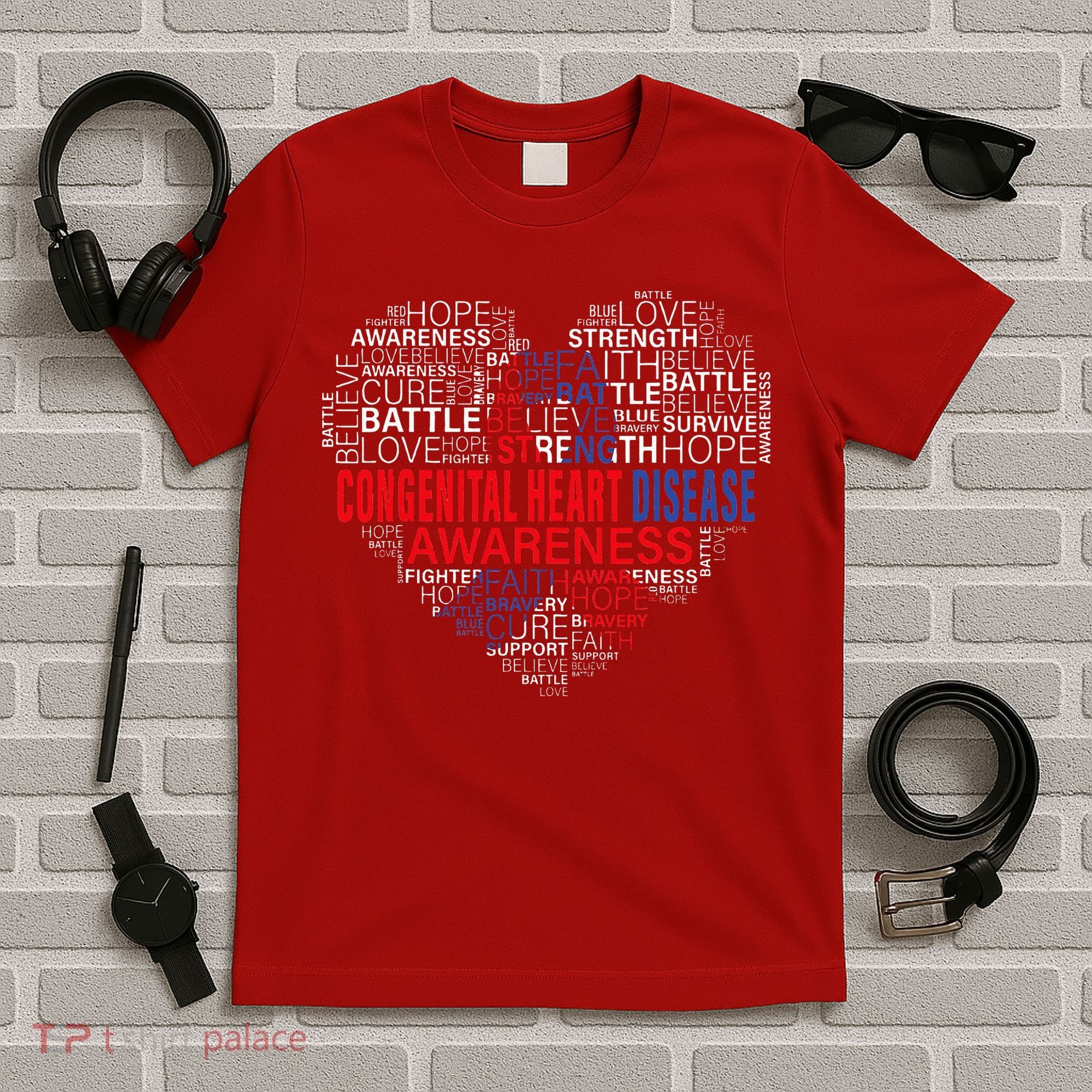 CHD Awareness Heart Disease Fighting Hope Support Warrior T-Shirt