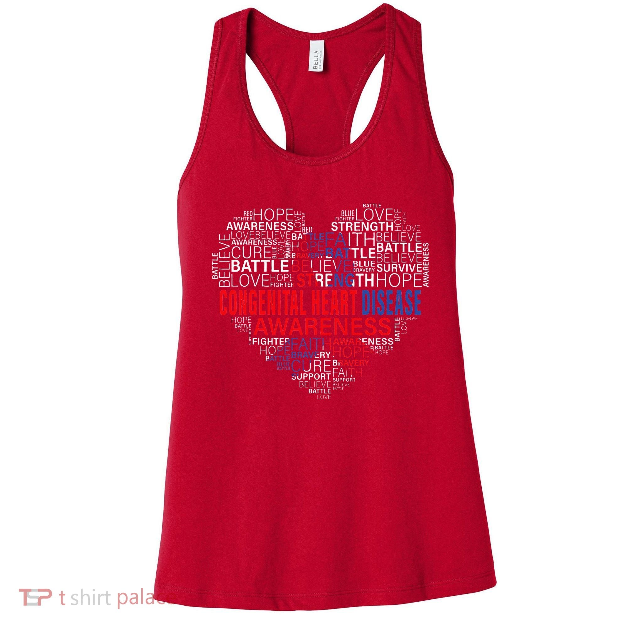 CHD Awareness Heart Disease Fighting Hope Support Warrior Women's Tank Top