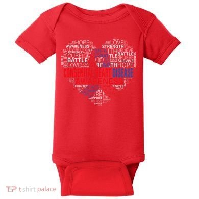 CHD Awareness Heart Disease Fighting Hope Support Warrior Baby Bodysuit
