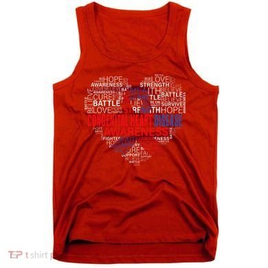 CHD Awareness Heart Disease Fighting Hope Support Warrior Tank Top