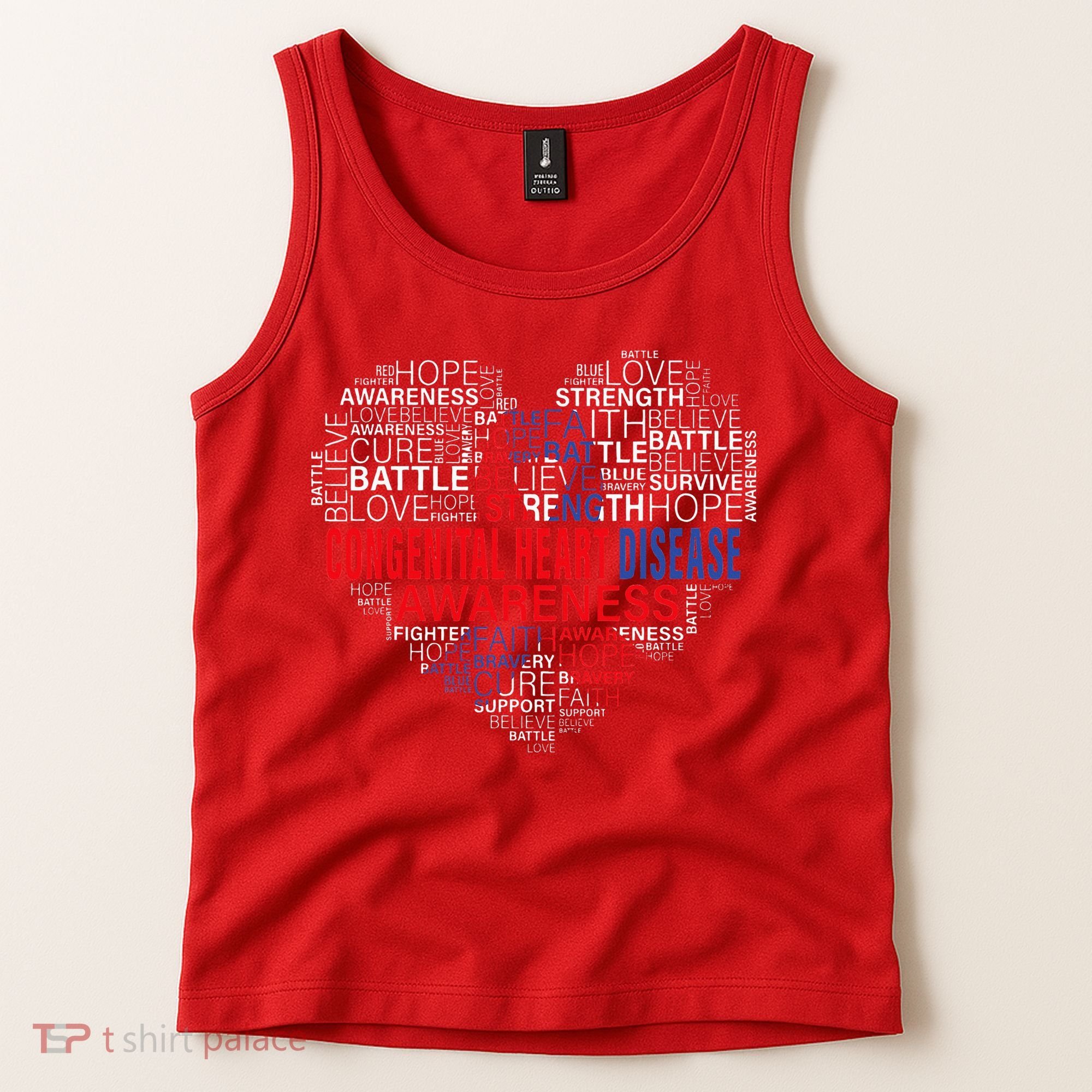 CHD Awareness Heart Disease Fighting Hope Support Warrior Tank Top