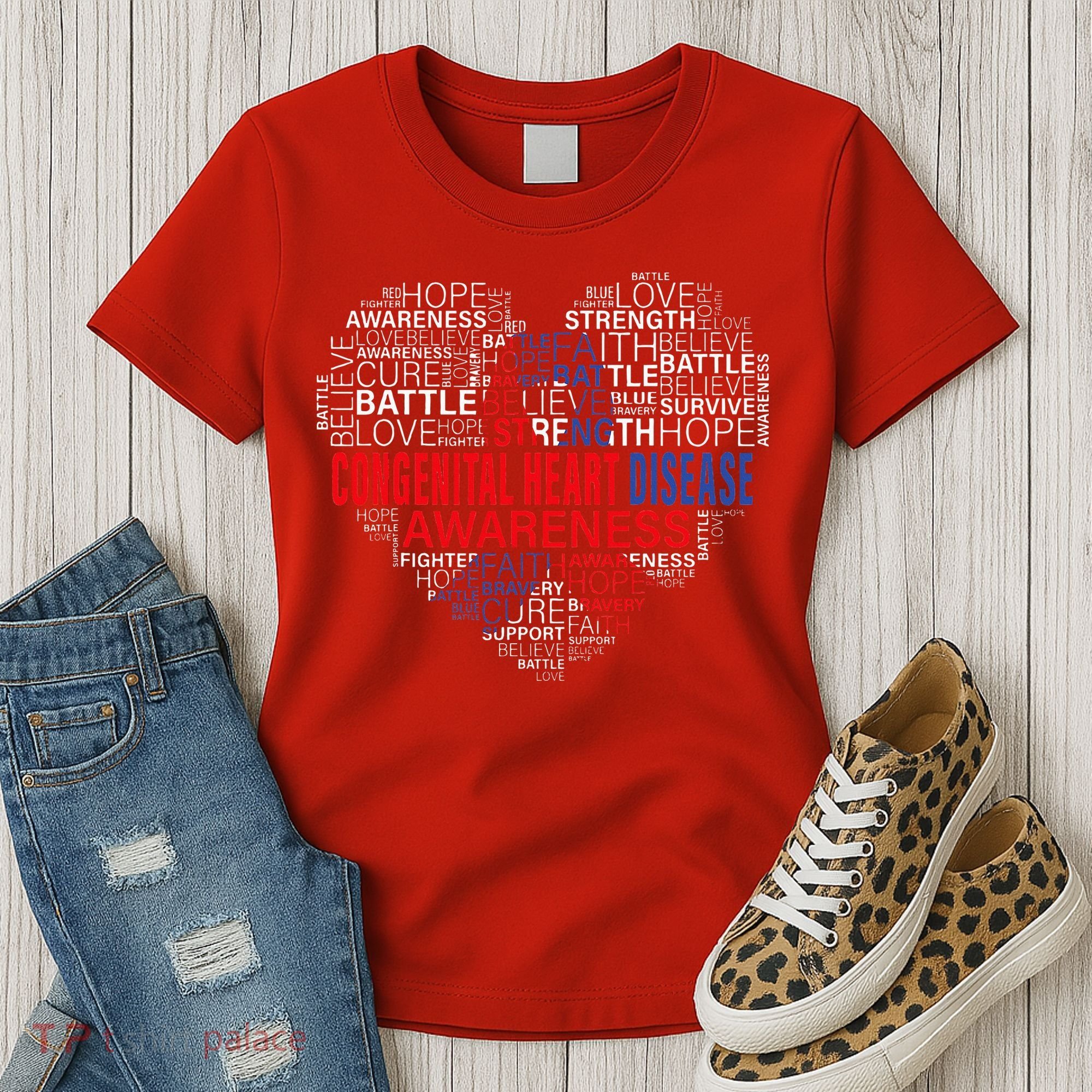 CHD Awareness Heart Disease Fighting Hope Support Warrior Women's T-Shirt