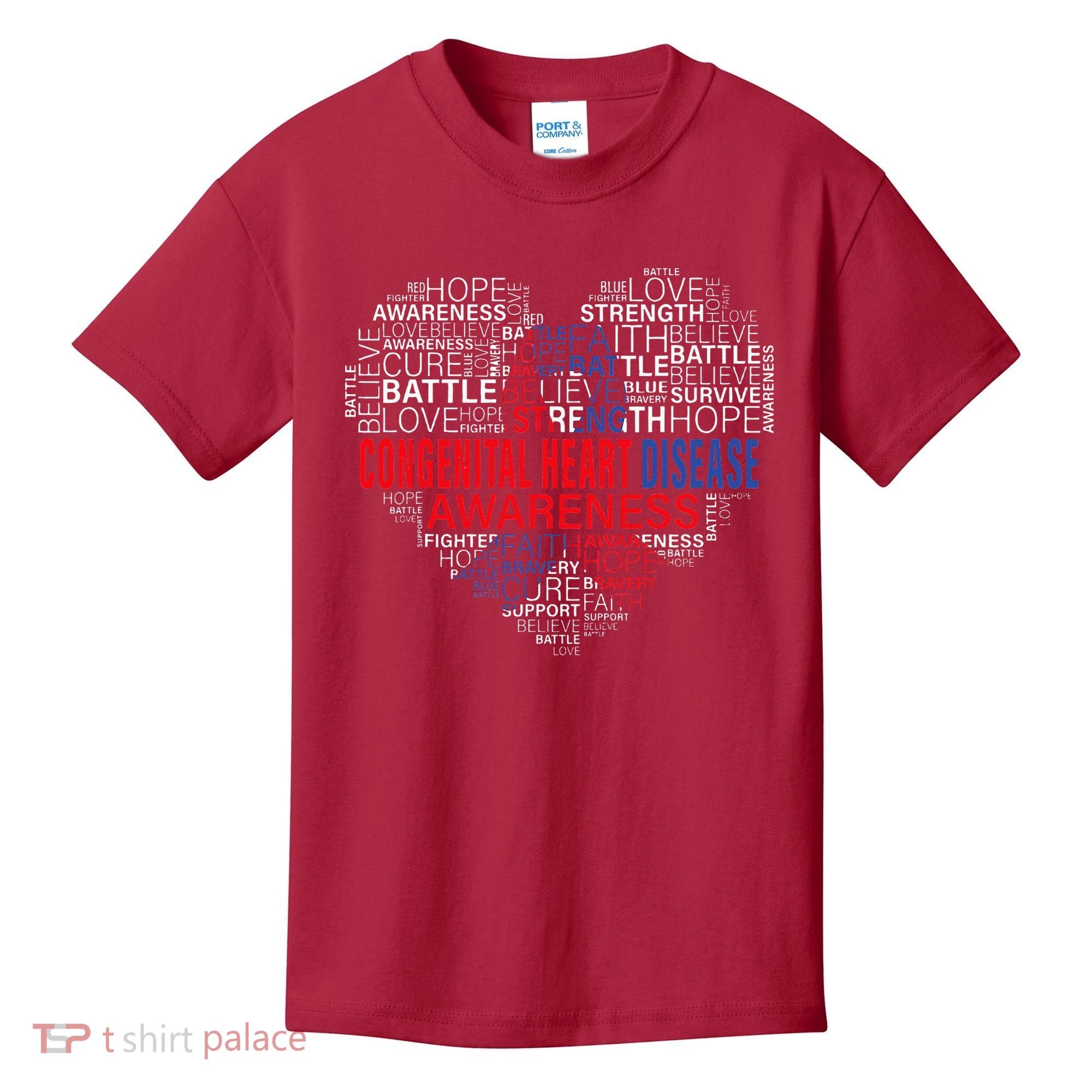 CHD Awareness Heart Disease Fighting Hope Support Warrior Kids T-Shirt