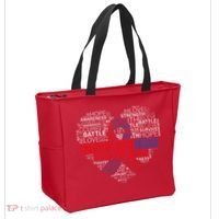CHD Awareness Heart Disease Fighting Hope Support Warrior Tote Bag thumb 2