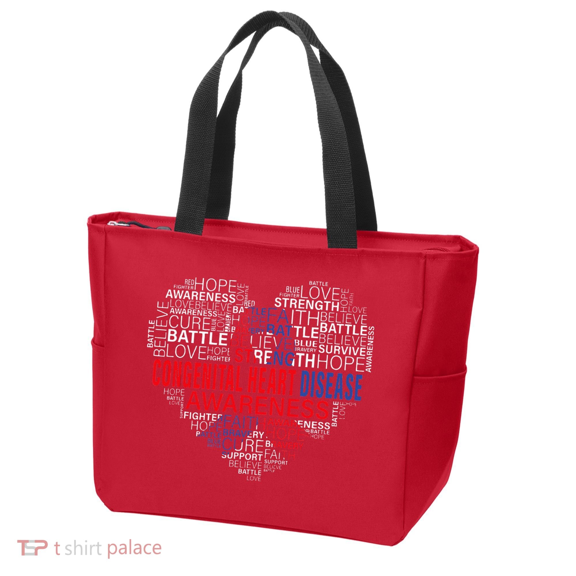 CHD Awareness Heart Disease Fighting Hope Support Warrior Tote Bag