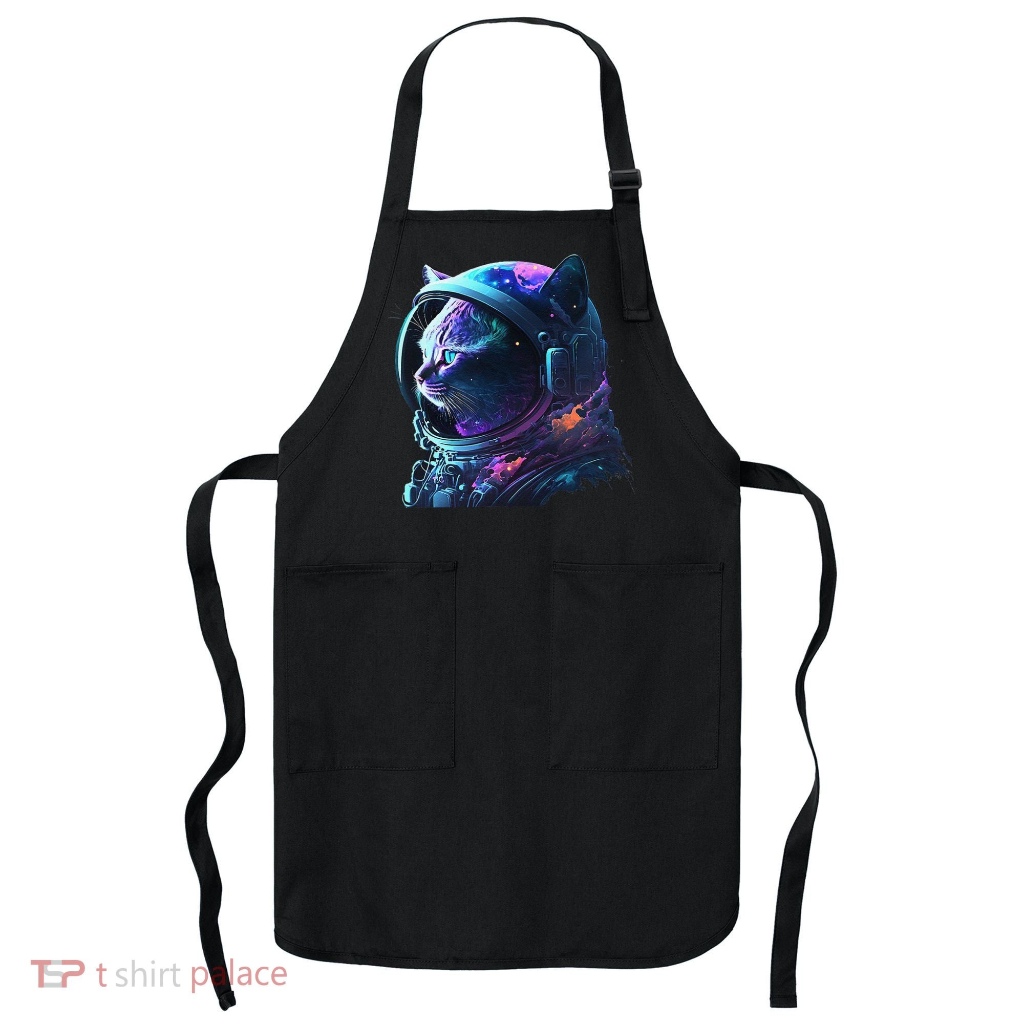 Cat Astronaut In Space Suit And Helmet In The Cosmos Funny Apron