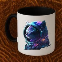Cat Astronaut In Space Suit And Helmet In The Cosmos Funny Coffee Mug thumb 2