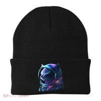 Cat Astronaut In Space Suit And Helmet In The Cosmos Funny Beanie thumb 0
