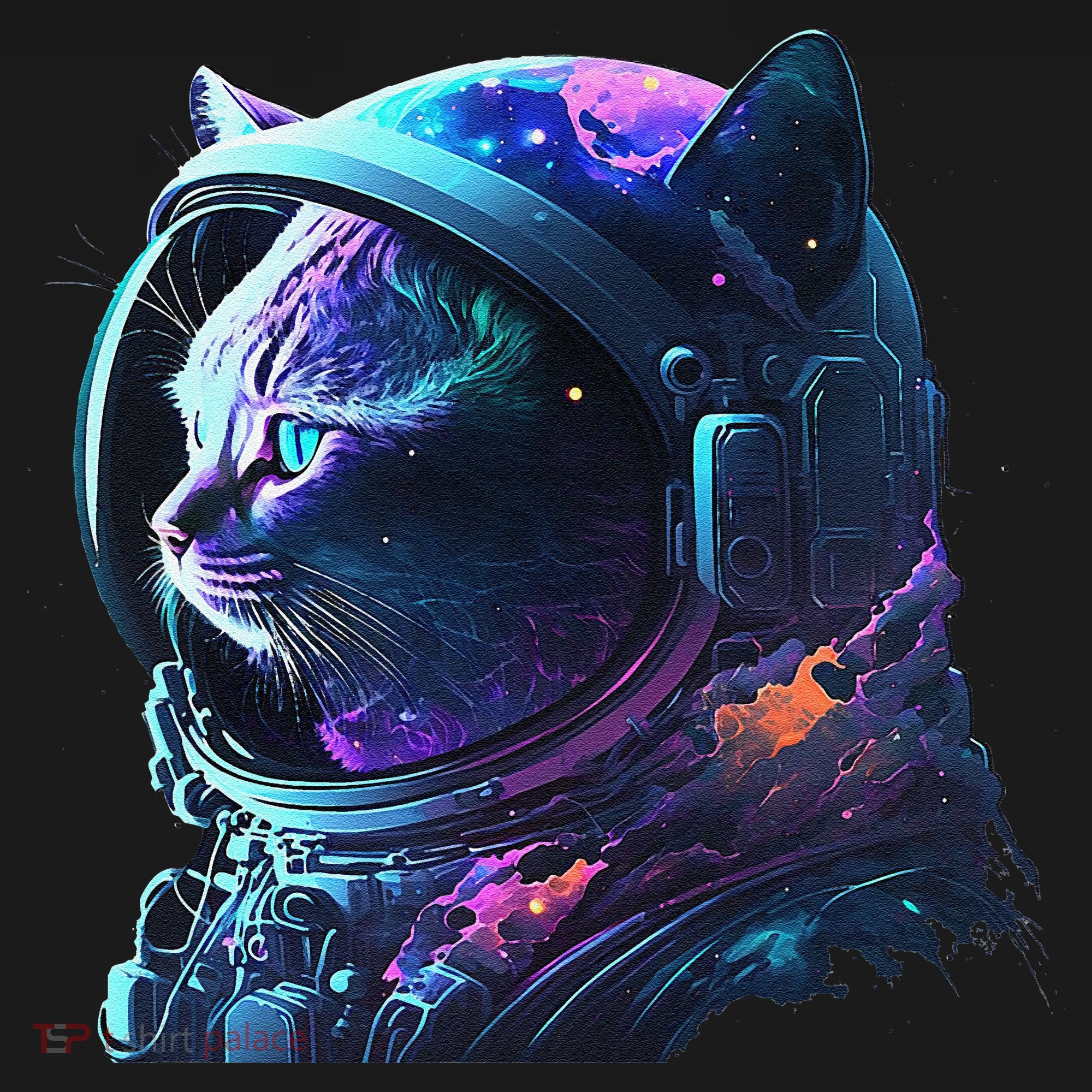 Cat Astronaut In Space Suit And Helmet In The Cosmos Funny Women's Tank Top