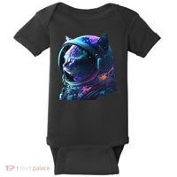 Cat Astronaut In Space Suit And Helmet In The Cosmos Funny Baby Bodysuit thumb 0