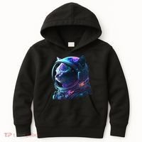 Cat Astronaut In Space Suit And Helmet In The Cosmos Funny Kids Hoodie thumb 0