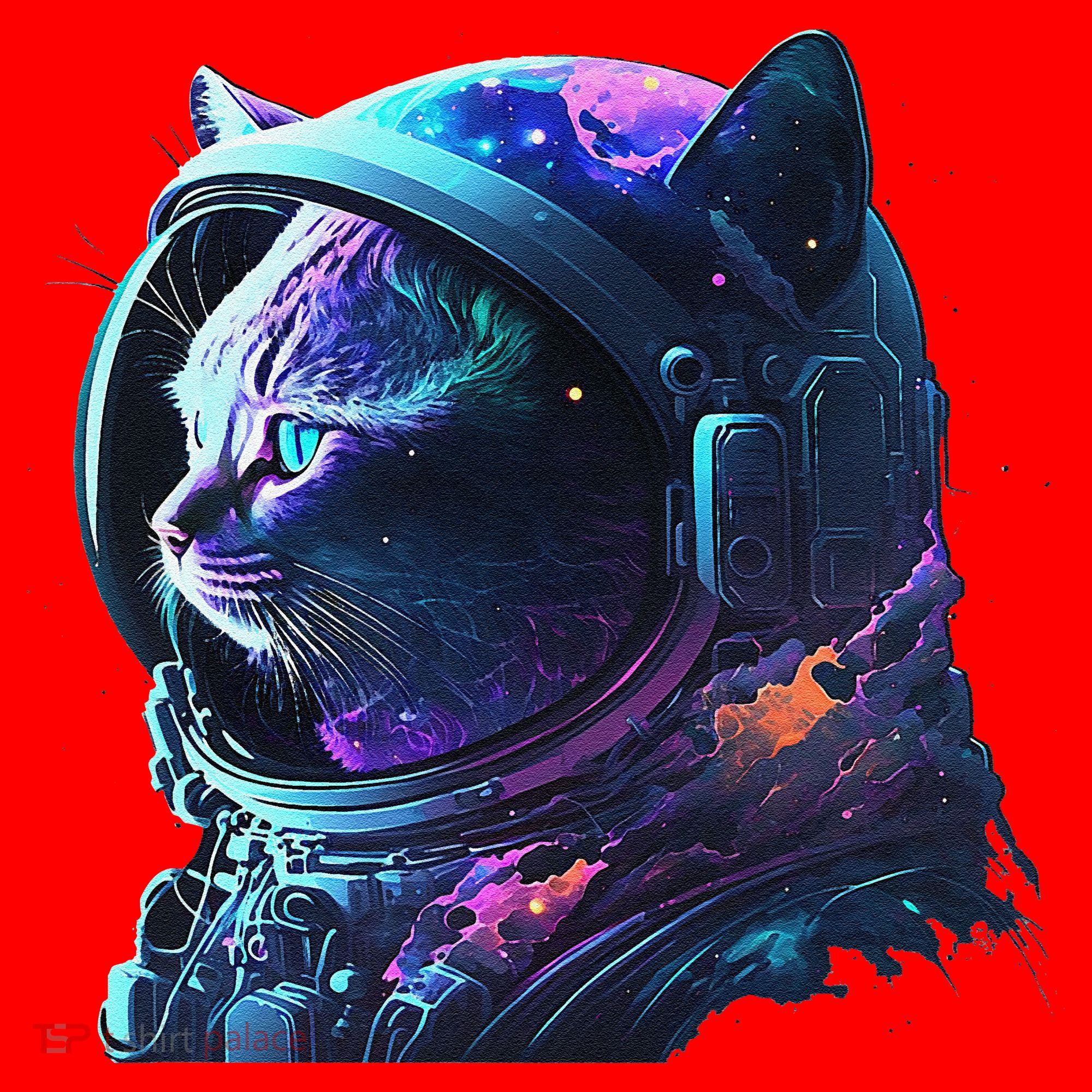 Cat Astronaut In Space Suit And Helmet In The Cosmos Funny Santa Hat