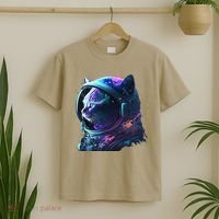 Cat Astronaut In Space Suit And Helmet In The Cosmos Funny T-Shirt thumb 2