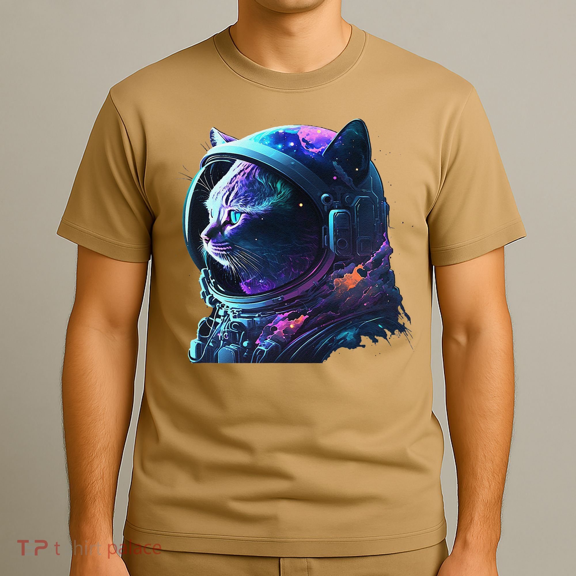 Cat Astronaut In Space Suit And Helmet In The Cosmos Funny T-Shirt