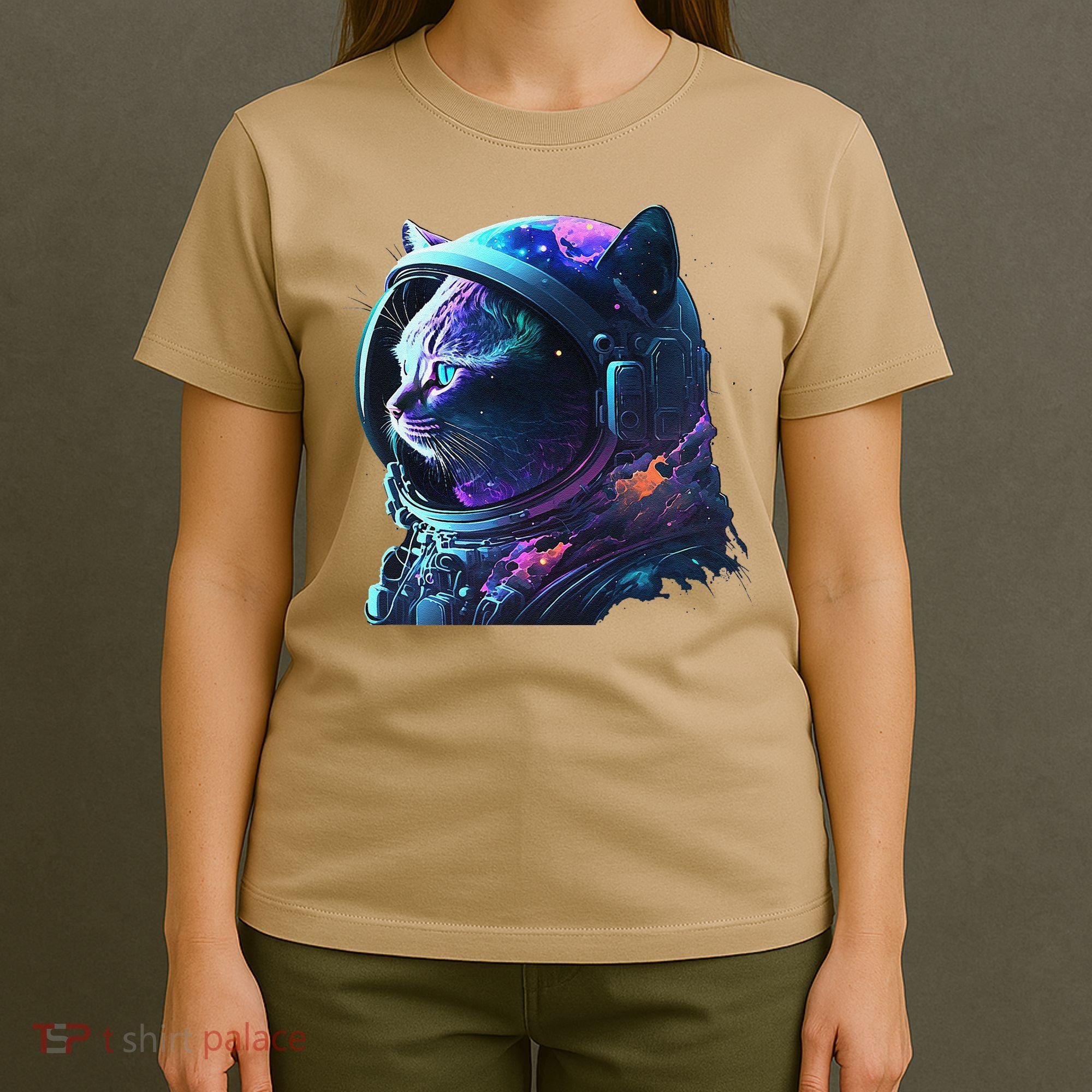 Cat Astronaut In Space Suit And Helmet In The Cosmos Funny T-Shirt