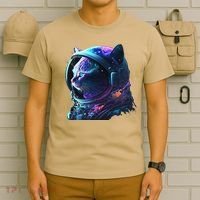 Cat Astronaut In Space Suit And Helmet In The Cosmos Funny T-Shirt thumb 6