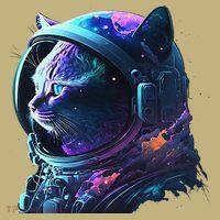 Cat Astronaut In Space Suit And Helmet In The Cosmos Funny Polo thumb 2