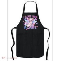 Cute Axolotl I Love You A-Lotl Valentines Day   Apron thumb 0