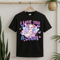 Cute Axolotl I Love You A-Lotl Valentines Day   T-Shirt thumb 2