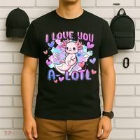 Cute Axolotl I Love You A-Lotl Valentines Day   T-Shirt thumb 6