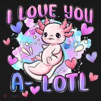 Cute Axolotl I Love You A-Lotl Valentines Day   Coaster thumb 2