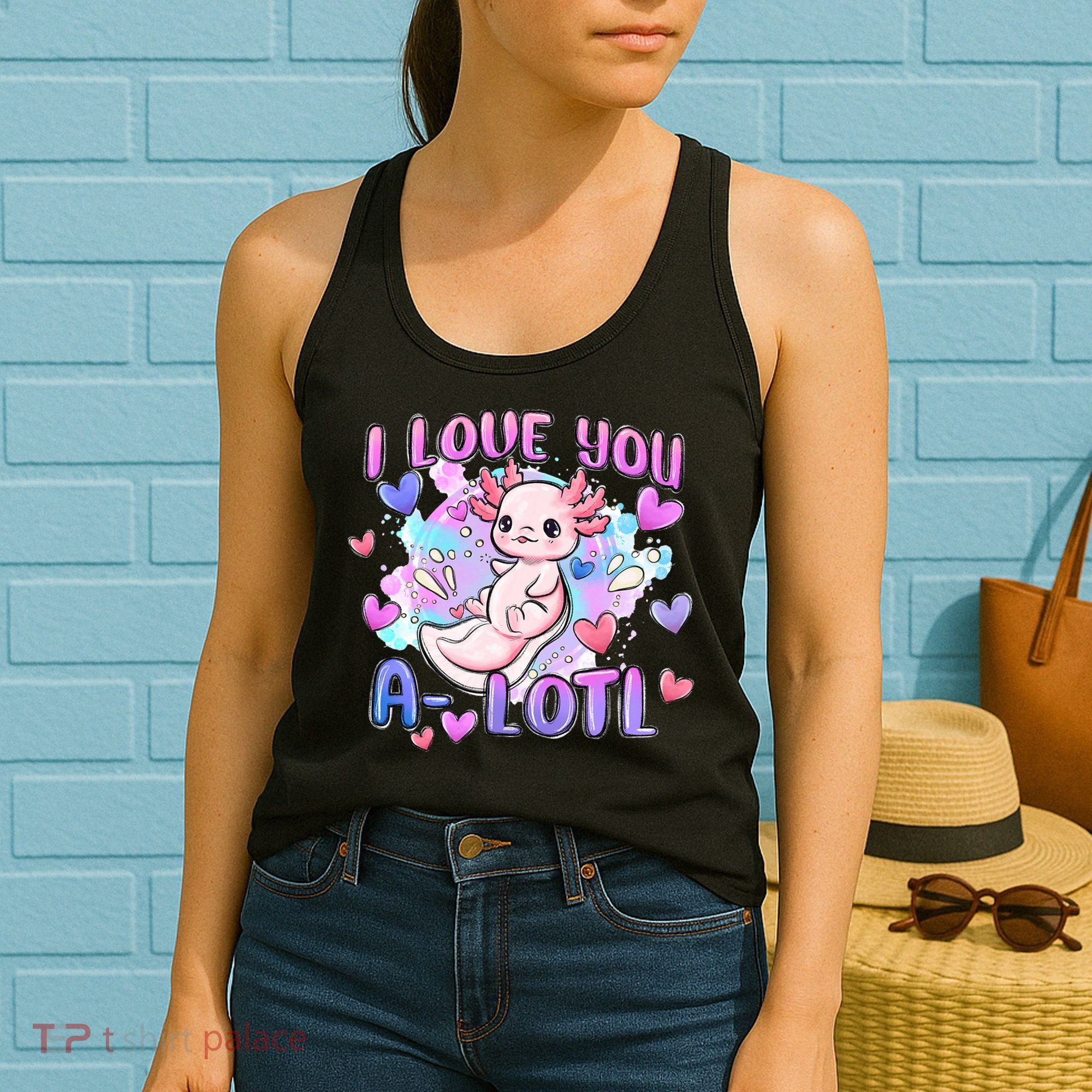 Cute Axolotl I Love You A-Lotl Valentines Day   Women's Tank Top