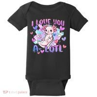 Cute Axolotl I Love You A-Lotl Valentines Day   Baby Bodysuit thumb 0