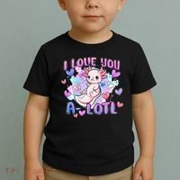 Cute Axolotl I Love You A-Lotl Valentines Day   Toddler T-Shirt thumb 2