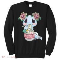 Cute Anime Ideas For Teen Axolotl Eating Ramen Kawaii  Sweatshirt thumb 0