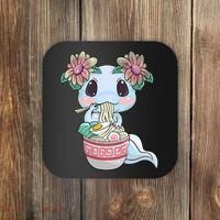 Cute Anime Ideas For Teen Axolotl Eating Ramen Kawaii  Coaster thumb 0