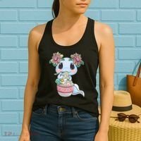 Cute Anime Ideas For Teen Axolotl Eating Ramen Kawaii  Women's Tank Top thumb 2