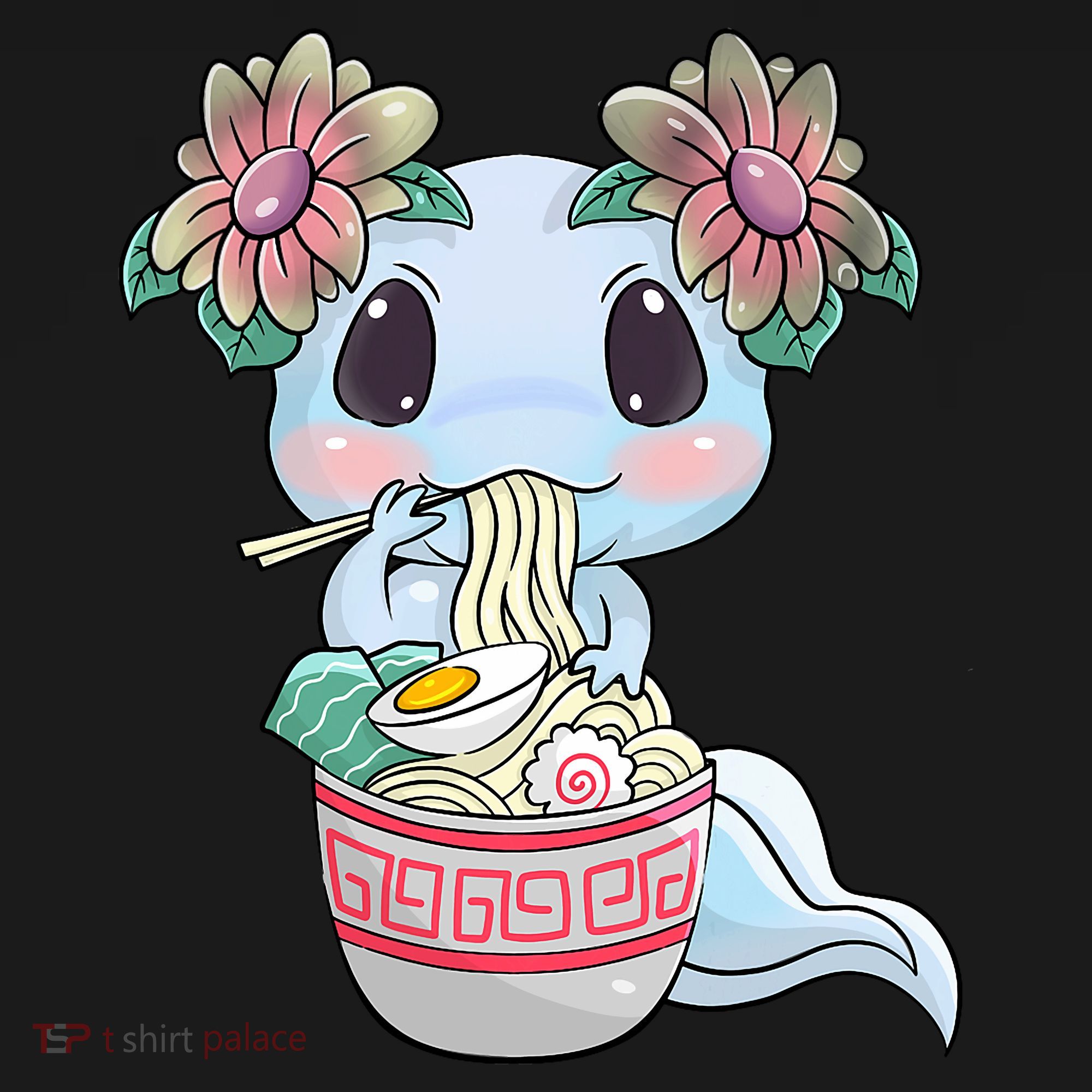 Cute Anime Ideas For Teen Axolotl Eating Ramen Kawaii  Women's Tank Top