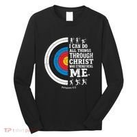 Christian Archery I Can Do All Things Religious Faith Long Sleeve Shirt thumb 0