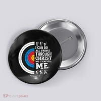 Christian Archery I Can Do All Things Religious Faith Button thumb 0