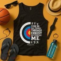 Christian Archery I Can Do All Things Religious Faith Tank Top thumb 4