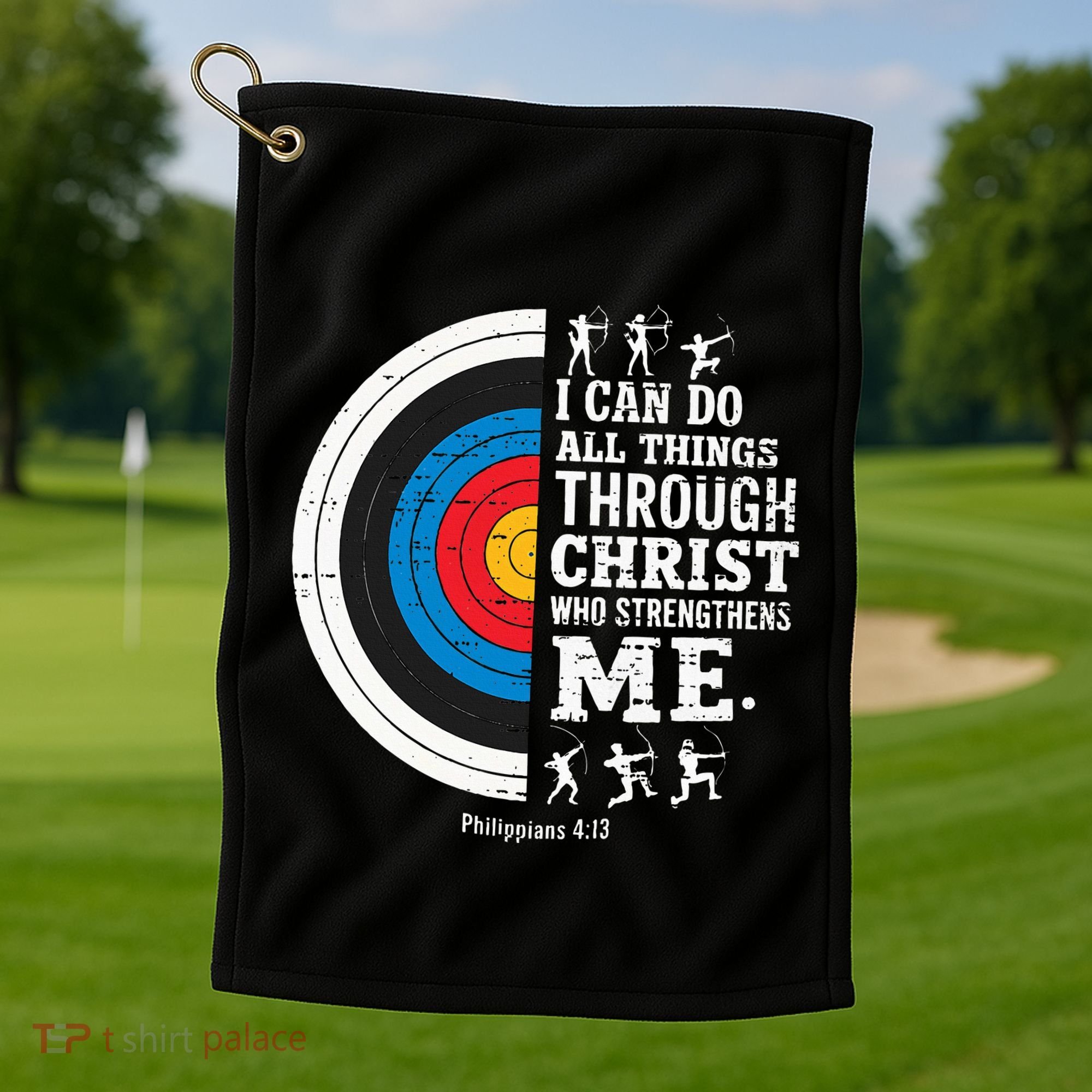 Christian Archery I Can Do All Things Religious Faith Golf Towel