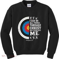 Christian Archery I Can Do All Things Religious Faith Kids Sweatshirt thumb 0