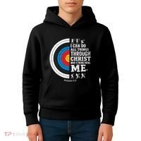 Christian Archery I Can Do All Things Religious Faith Kids Hoodie thumb 4
