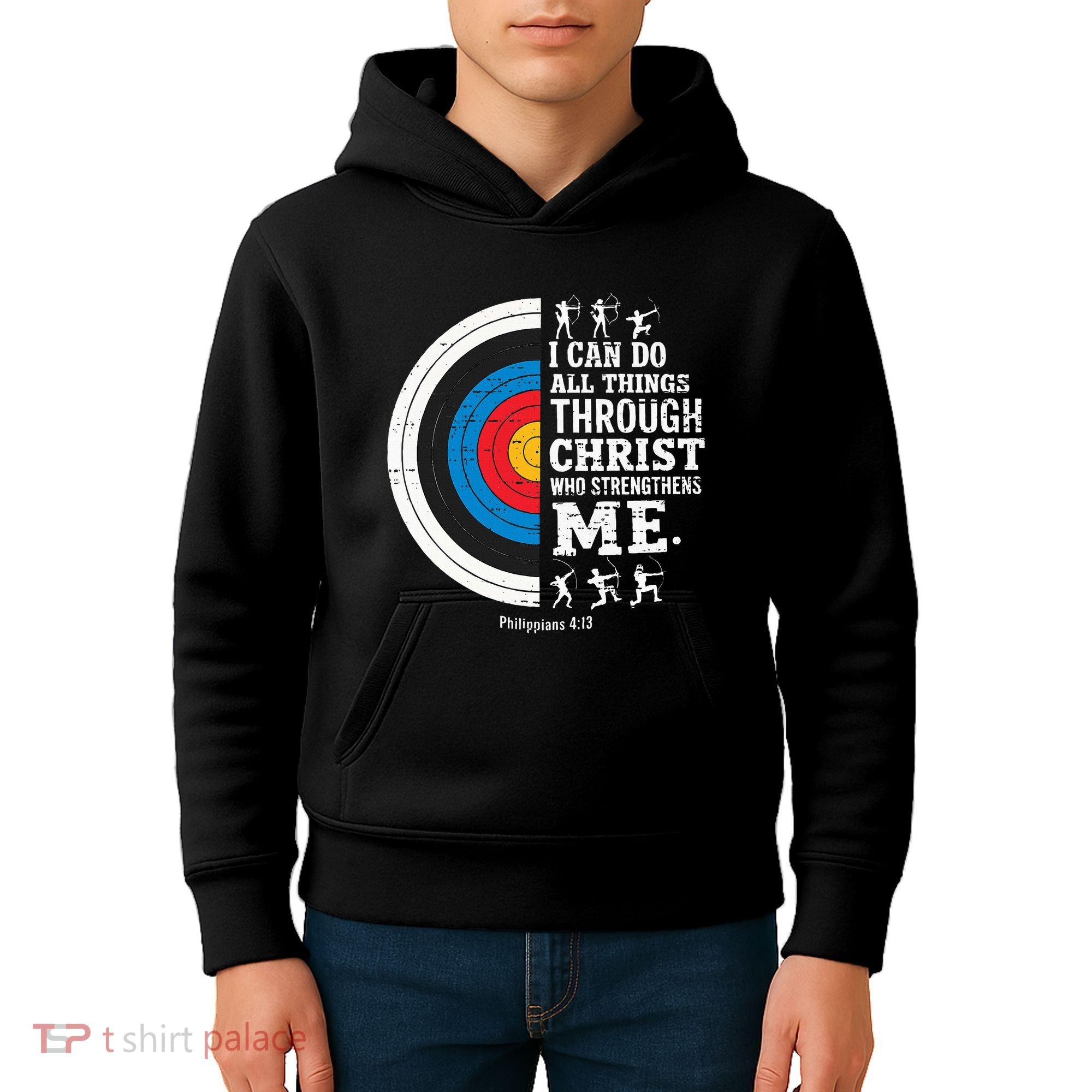 Christian Archery I Can Do All Things Religious Faith Kids Hoodie