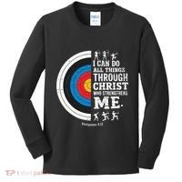 Christian Archery I Can Do All Things Religious Faith Kids Long Sleeve Shirt thumb 0