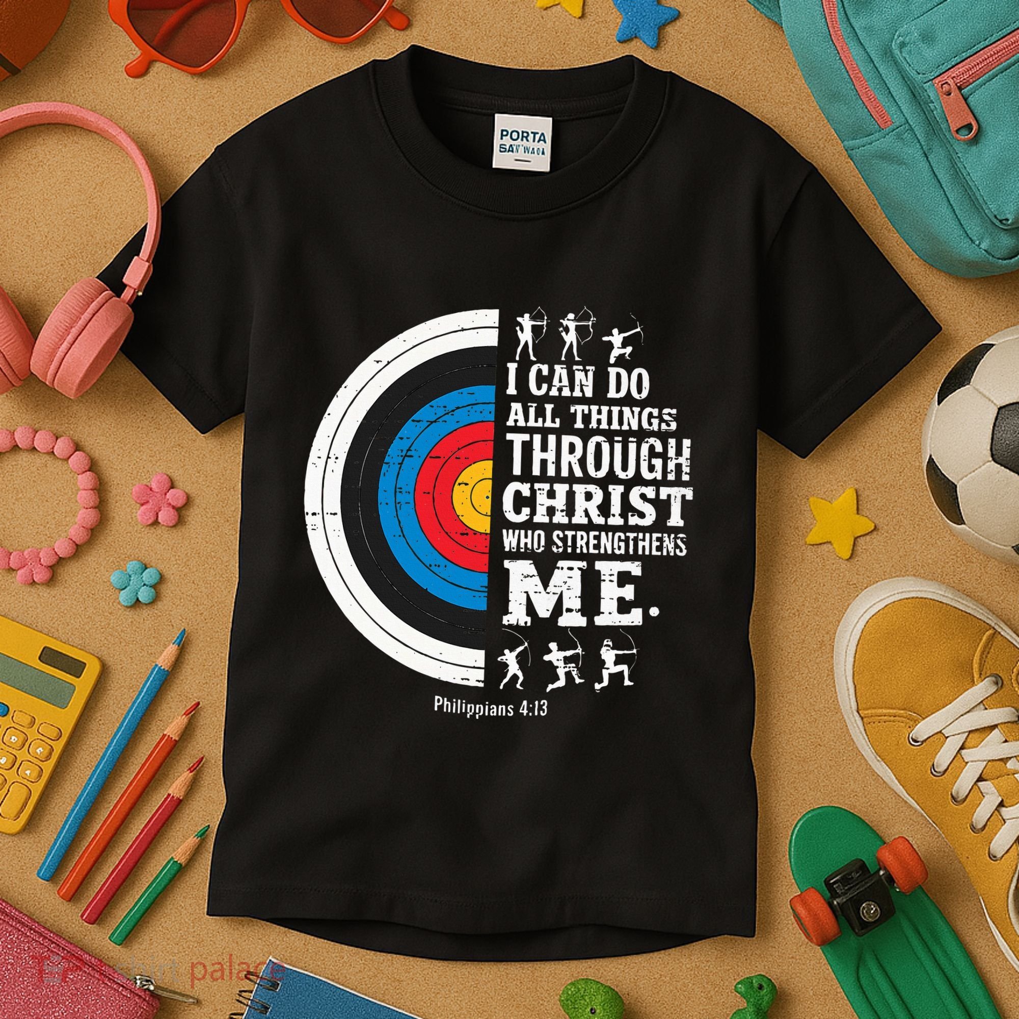 Christian Archery I Can Do All Things Religious Faith Kids T-Shirt