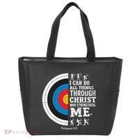 Christian Archery I Can Do All Things Religious Faith Tote Bag thumb 0