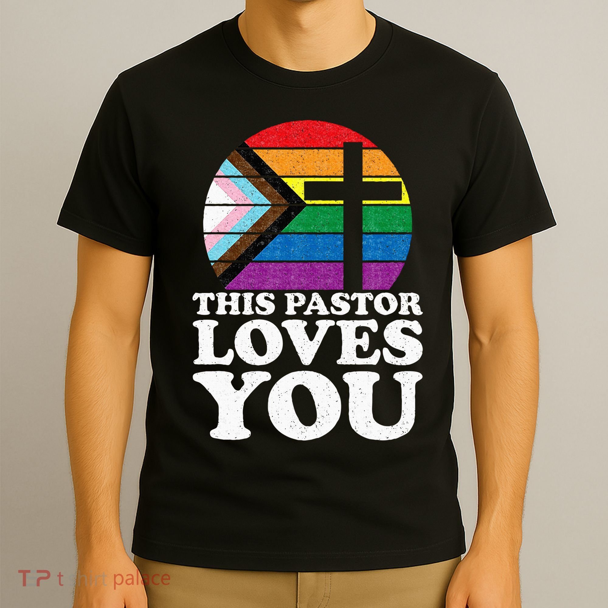 Christian Ally Inclusive Pride Clergy This Pastor Loves You T-Shirt