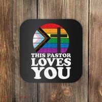 Christian Ally Inclusive Pride Clergy This Pastor Loves You Coaster thumb 0