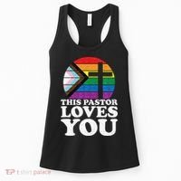 Christian Ally Inclusive Pride Clergy This Pastor Loves You Women's Tank Top thumb 0