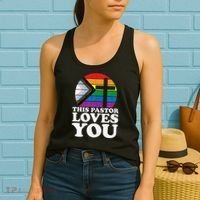 Christian Ally Inclusive Pride Clergy This Pastor Loves You Women's Tank Top thumb 2