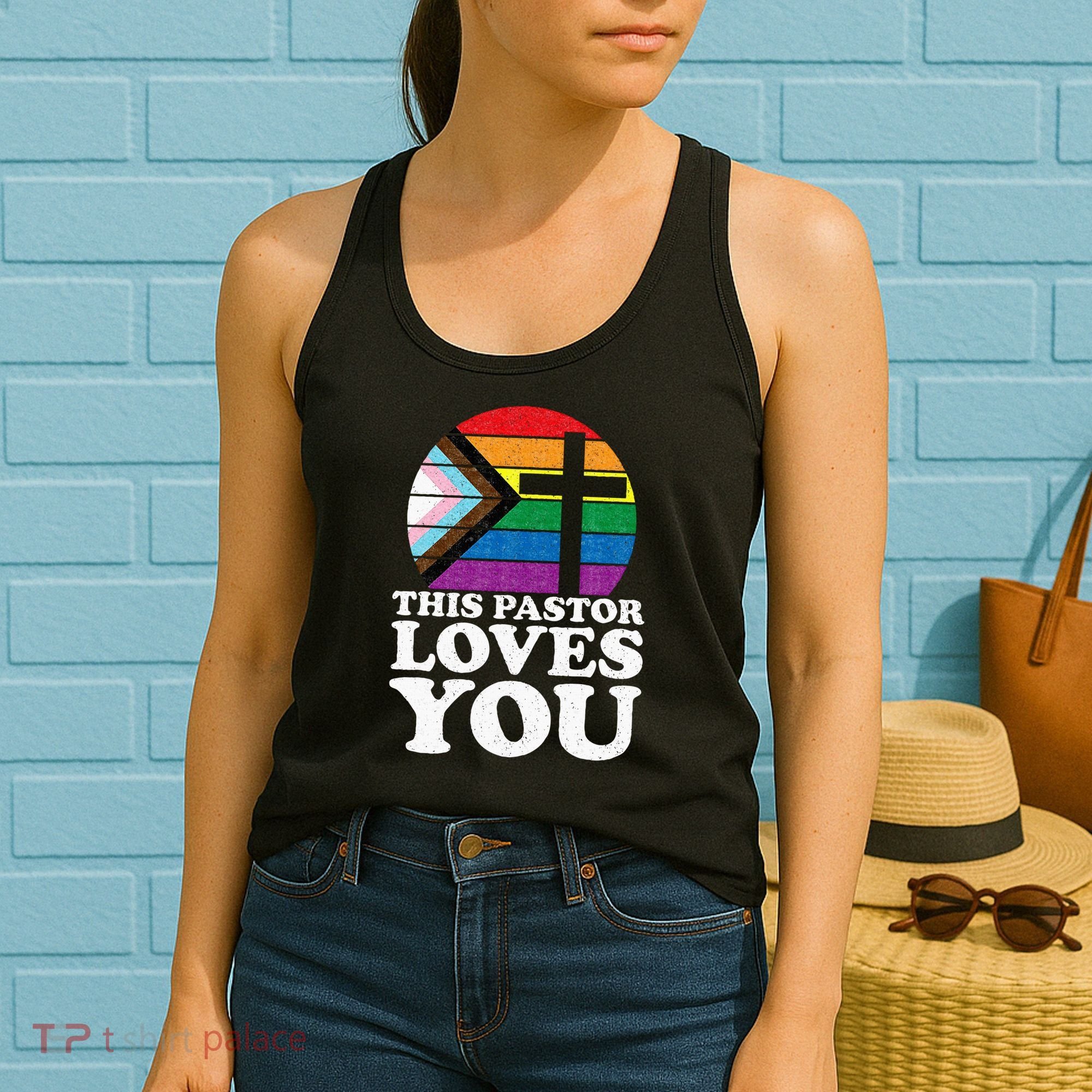Christian Ally Inclusive Pride Clergy This Pastor Loves You Women's Tank Top