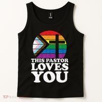 Christian Ally Inclusive Pride Clergy This Pastor Loves You Tank Top thumb 2