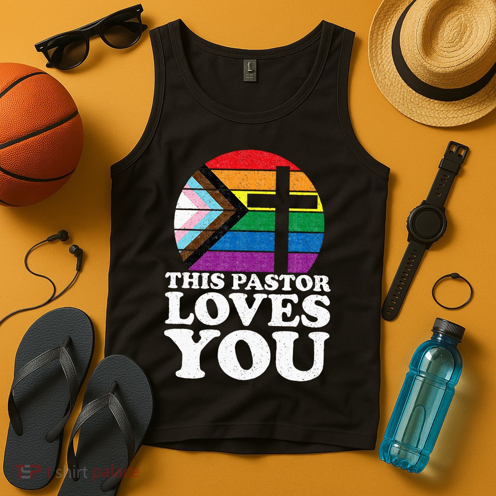 Christian Ally Inclusive Pride Clergy This Pastor Loves You Tank Top