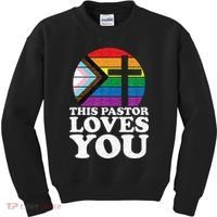 Christian Ally Inclusive Pride Clergy This Pastor Loves You Kids Sweatshirt thumb 0
